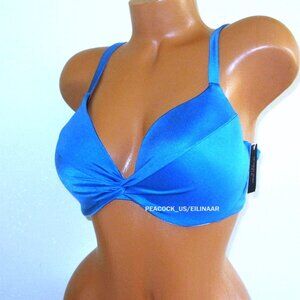 38C VICTORIA'S SECRET Swim Push-Up Bikini Top Removable Padding Blue